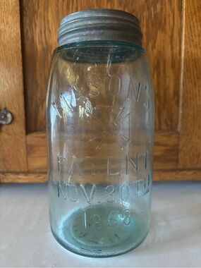 Aqua Blue Mason Jar